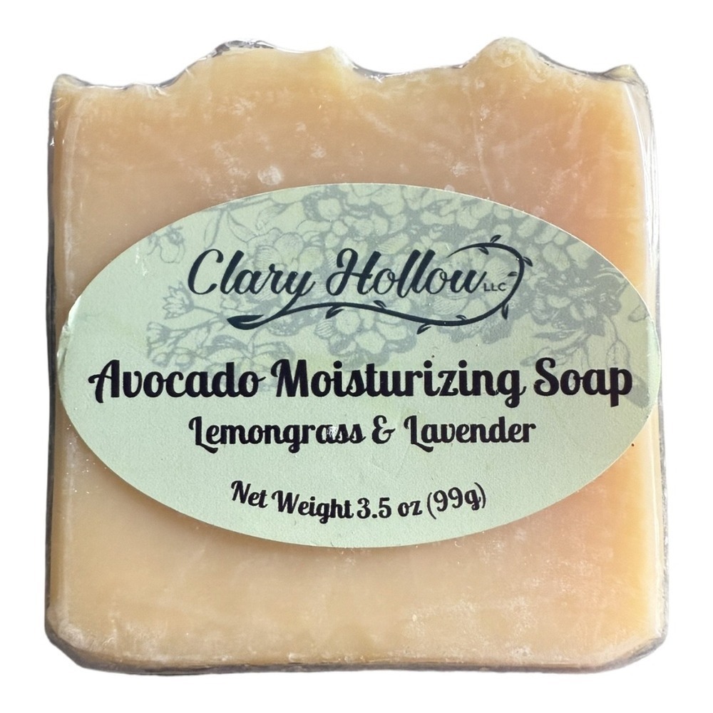 Avocado Moisturizing Bar Soap Handcrafted Lemongrass Lavender 3.5 ounces NWT